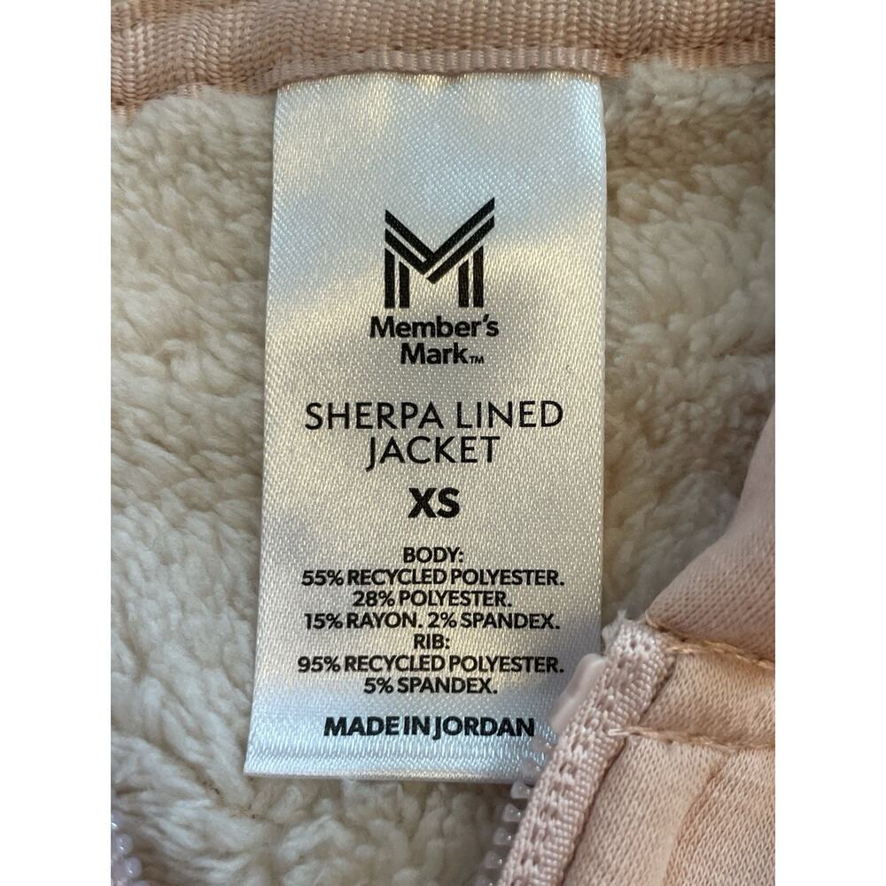 Member's Mark Women Jogger Jacket, Sherpa Lined Jacket Light Pink Soft Size XS - Picture 14 of 14